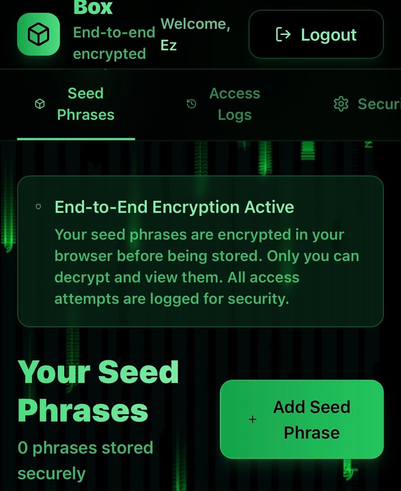 Black Box Secure Seed Phrase Storage thumbnail