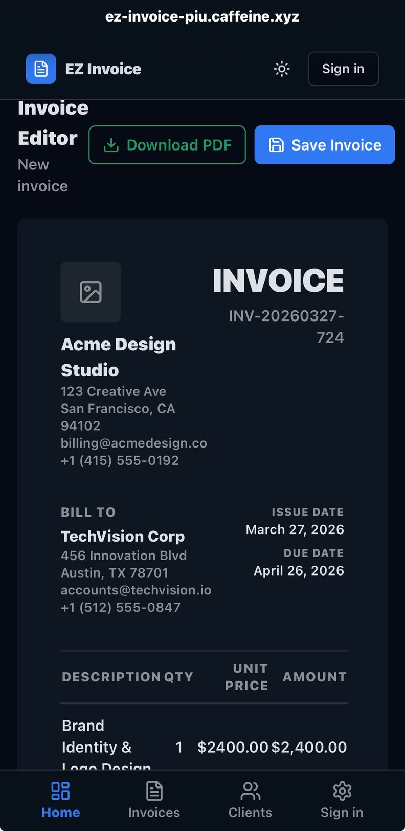 EZ Invoice thumbnail