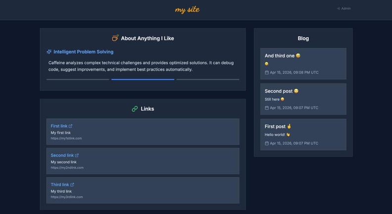 Personal website preview