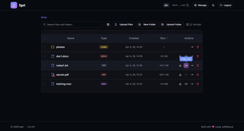 fget - personal drive preview