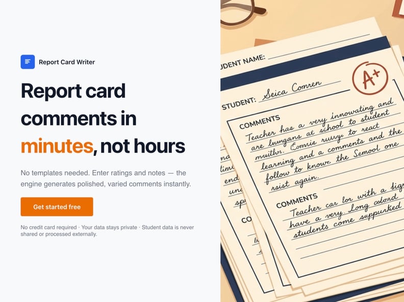 Report Card Writer preview