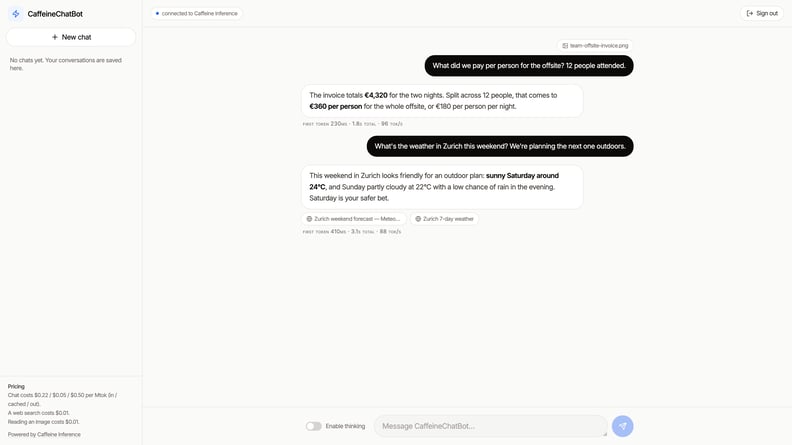 Thumbnail von CaffeineChatBot