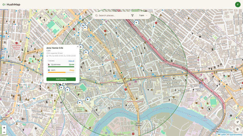 Quiet Workspace Finderのプレビュー