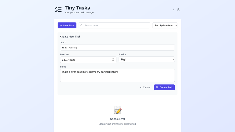 Vista previa de Tiny Tasks